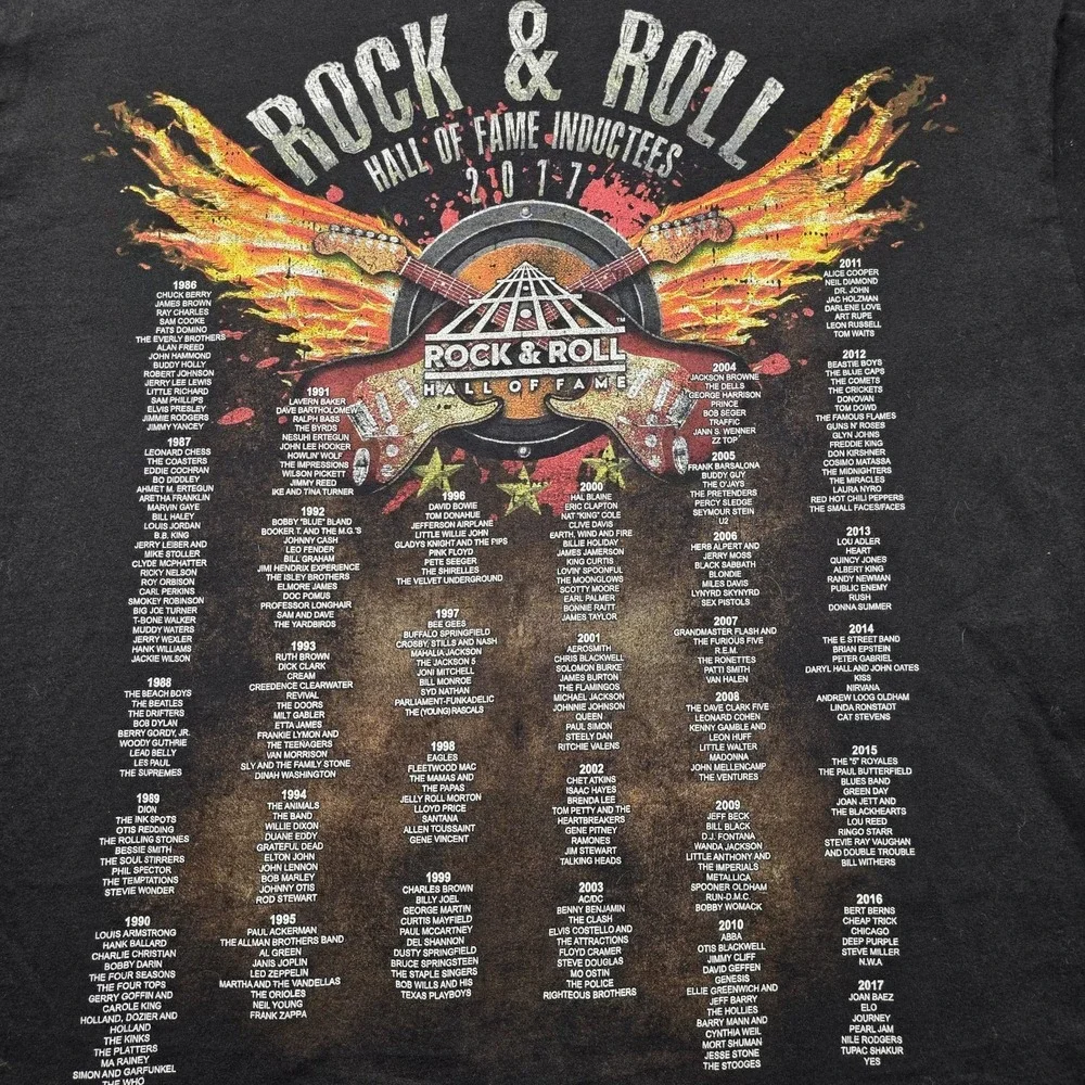 Rock & Roll Hall of Fame 2017 Inductees T Shirt‎ Men's XL Black